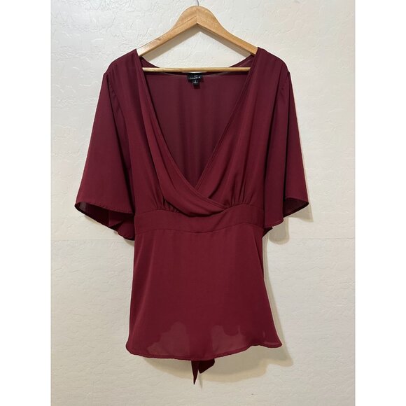 Torrid Womans Wrap Top Size 3X Flowy Formal Office Career Event Romantic Bow - Picture 6 of 14